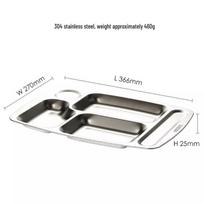 HEC CURTA 304 Stainless Steel 5-Compartment Meal Tray