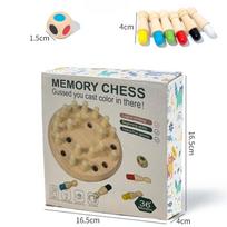Wooden 1Pc Memory Chess Board Game Educational Toy For Kids Focus Training Kids Matchstick Chess Color Cognitive Ability Toy