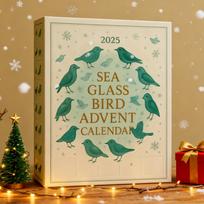 2026 Christmas Advent Sea Glass Bird 2D Acrylic Decoration 24 Days Bird Themed Ornament Christmas Advent For Home Tree Car L