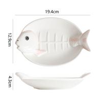 1PC Underglaze Color Fish Shaped Sushi Plate Japanese Cute Restaurant Ceramic Tableware Creative Home Salmon Sashimi Plates