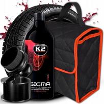K2 Sigma Traco Nabłyszczanie Ochrona Dressing Opon Aplikator Kuferek Rzep