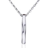 Harajuku Minimalist Mobius Spiral Bar Necklace Unisex Hip Hop Streetwear Pendant Chain Fashion Jewelry Gift