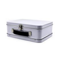 Rectangle Handheld Iron Box tinplate Old-fashioned Lunch Box White Black Silver Cookie Tin Tea Candy Cookies Cake Biscuits 205-150-75mm balta