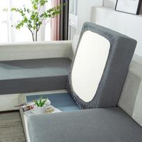 Stretch Spandex Sectional Sofa Cover Slipcovers For L-Shaped Couches Modern Living Room Protector Washable Removable Covers Chaise Longue pilka spalva