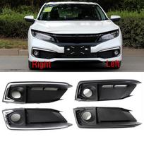 For Honda Civic    Car Front Bumper Fog Lamp Light Cover Frame Foglight Foglamp Trim Lid Bezel 1pc chrome left