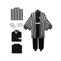 Kids Kimetsu No Yaiba Halloween Cosplay Costume Boys Iguro Obanai Role Playing Dress Up Outfit 110cm juoda/balta