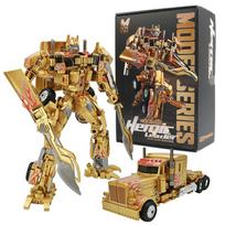 28CM Transformation Robot Toys Gold Optimus Prime Bumblebee Action Figure Partial alloy Commander Toys Truck Car Boy's Gift 28cm