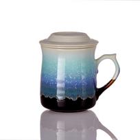 Gan Tang Xuan Living Porcelain Wave Pattern 3-Piece Cup with Infuser