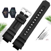 For Casio G-Shock AW-591/590/5230/282B AWG-M100/M101 G-7700/7710 bracelet Strap Rubber Wristwatch Accessories Silicone Watchband 16mm