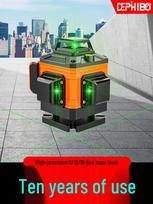 High-Precision Green Light Laser Level: 8/12-line Infrared Spirit Level for Walls & Floors. High Precision Light 8 Lines [Single Battery]