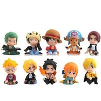 10 vnt. rinkinys Anime One Piece figūrėlės žaislai Luffy Roronoa Zoro 4cm Q versija Veiksmo figūrėlė Kawaii lėlė Automobilio dekoracija PVC modelis Dovana