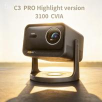 Vidda C3 Pro 4K itin didelės raiškos 3D įmontuotas optinis priartinimas trijų spalvų lazerinis projektorius jungiasi prie Android miegamojo televizorių namų kino teatro 3100 CVIA juoda