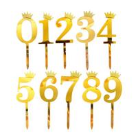 0-9 Numbers Cake Toppers Acrylic Decorative Cupcake Decor Acrylic Cake Topper Numbers For Graduation Wedding Retirement auksas