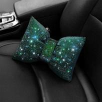 Nuovargį mažinanti „Crystal Bow“ automobilio galvos atrama „Bling Crystal“ automobilio kaklo atrama Automobilio priedai žalia