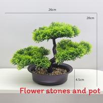 Artificial Pine Tree Indoor Decor Plastic Bonsai Home Office Gift Pine Green
