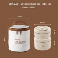Jingzhouyuan Stainless Steel Insulated Bento Box Set chaki