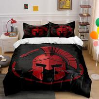 Red Spartan helmet design. Bedding sets Duvet cover sets Duvet covers Pillowcases(1 * Duvet Cover 2 * Pillowcases, without duvet insert) 135x200cm