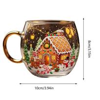 Christmas Mugs Stocking Stuffer Coffee Mug 300ml Festive Beverage Containers Holiday Drinking Glassware for Hot Cocoa Latte Cold other pilka