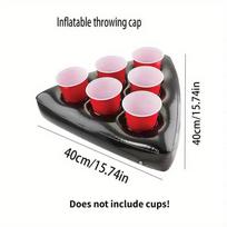 Triangle Inflatable Hat For Ping Pong Toss Game Fun Tossing Props Inflatable Beer Soda Drink Cup Holder Exciting Party Toys