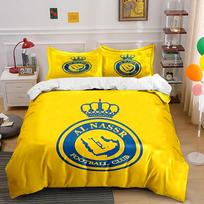 Crown and Al Nassr logo. Bedding sets Duvet cover sets Duvet covers Pillowcases(1 * Duvet Cover 2 * Pillowcases, without duvet insert) 135x200cm