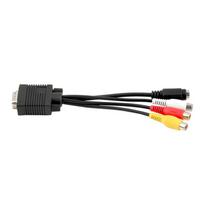 Audio Video Home VGA to AV 3 RCA SVGA Adapter Cable Converter VGA TO S-Video 1pc