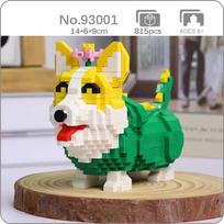 93001 Animal World Welsh Corgi Dog Gėlė Dinozauras Naminė Lėlė „Pasidaryk pats“ Mini deimantiniai blokeliai, plytos, statybinis žaislas vaikams be dėžutės