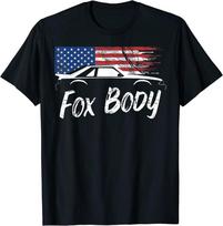Foxbody 0 American Flag Stang Muscle Car Unisex T-shirt XXXXL gray