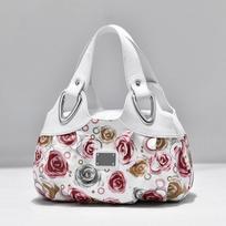 Gėlių Pu Odinė Moteriška Rankinė Didelė Moteriška Pečių Krepšiai Įžymaus prekės ženklo Dizainas Lady Tote Rankinė Spalvotas Spausdinimas Crossbody rožinė