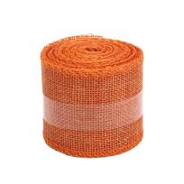 5M/Roll Burlap Ribbon 6cm Colorful Natural Jute Ribbon Jute Fabric Trims Ribbon for DIY Christmas Wrapping Crafts Wedding Decor 6X500 CM oranžinė