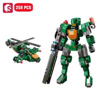SEMBO Transforming Mech Assemblage Building Block MOC Robot Model Bricks Car Construction Set Kids Toys for Boys Birthday Gifts no box