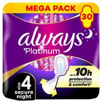 Always Platinum Ultra Secure Night Mega sanitary pads 30 pcs