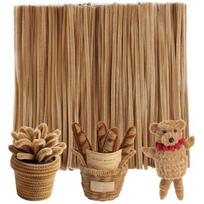 100/200/300 Pieces Light Brown Pipe Cleaners, Thick Fluffy Chenille Stems, Pipe Cleaner Crafts for Arts & Crafts 100pcs šviesiai ruda spalva