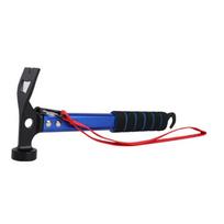 Aluminum Camping Hammer for Outdoor Tent Stakes Survival Gear Multifunction Tool Portable Hammer with Sponge Grip mėlyna
