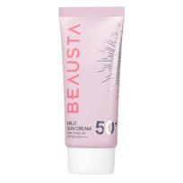 BEAUSTA Mild Sun Cream Pink Tone-Up SPF50+ Veido kremas nuo saulės, 50 ml