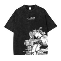 JoJos Bizarre Adventure Manga Tshirt Anime Graphic Print T Shirt Men Women Clothing Short Sleeve Tees Washed Oversized Tshirt S