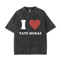 Washed Vintage Singer Tate Mcrae The Think Later World Tour T Shirts Men Women Fashion Trend Oversized Tshirt Streetwear Unisex S