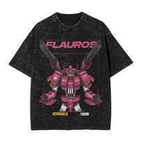 Anime Gundam RX V Printed Tshirt Mens and Womens Washed Tshirt High Quality Vintage Cotton Tshirt Harajuku Tops XL