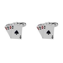 Funny AAAA Shaped Cufflinks Poker Ace Gemelos Mens Party Jewelry