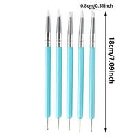 3mm Silicone Brush Pen Icing Cake Decorating Shaping Fondant Polymer Clay Sculpting Modelling Tool Styling 5pcs/set