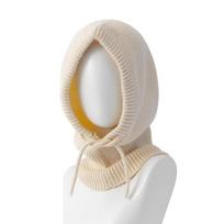 Thick Winter Knitted Hooded Caps Windproof Elastic Balaclava Hat Warm Insulation Breathable Beanies Cap smėlis