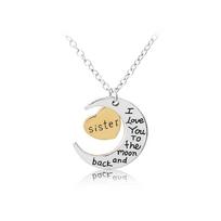 Family Love Necklace Son Grandpa Grandma Aunt Sister Dad Daughter Uncle Brother Mom I Love You To The Moon Mother Day Gift 50cm