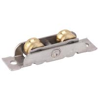 4PCS Double Rollers Sliding Door Roller Stainless Steel With Screws Concave Wheel Roller Tandem Rollers Copper Ball Wheel Roller 4PCS