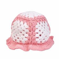 Colorful Patchwork Knitted Yarn Hat Sunflower Patterned Crochet Bucket Hat  Street HipHop rožinė