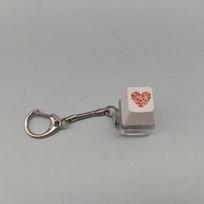 Heart Cute Keycap Keychain Fun Fidget Toy Keyboard Key Chain Ring Bag Charm Earbud Case Cover Accessories Stress Easing Friends