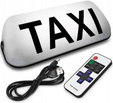 Kogut Taxi Biały Lampa Gapa Led Na Akumulator + Pilot Bezprzewodowa Magnes