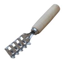 Fish Scale Planer Kitchen Scraper Japanese Tools Cleaning Seafood Remover Brass Wooden Handle Debarking