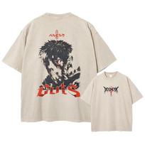 Spausdintas Skalbtas Marškinėlis Anime Berserk Guts Grafika Gatvės drabužiai Vyrams Vasarinis Didelio dydžio Vintažinis Marškinėlis Vyrams Trumpomis Rankovėmis Viršūnės S
