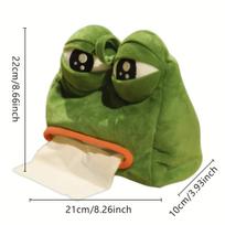 1pc Funny Plush Sad Frog Tissue Box Car Bedroom Dressers Night Stands Paper Tissue Holder Garden Home Decoration Gift Paper Towe žalia
