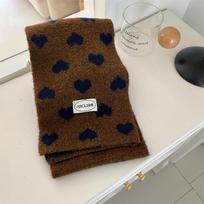 Kids Scarf Winter Warm Korean Fashion Sweet Heart Design Knitted Neck Warmer Thick Soft Scarf for Children Boy Girl (3-14 Year) Acrylic