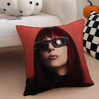 Singer L-Lady Gaga Mayhem Pillow Case Anti-dustmite Pillowcase Invisible zipper silky short plush Sofa cushion cover 12x12Inch